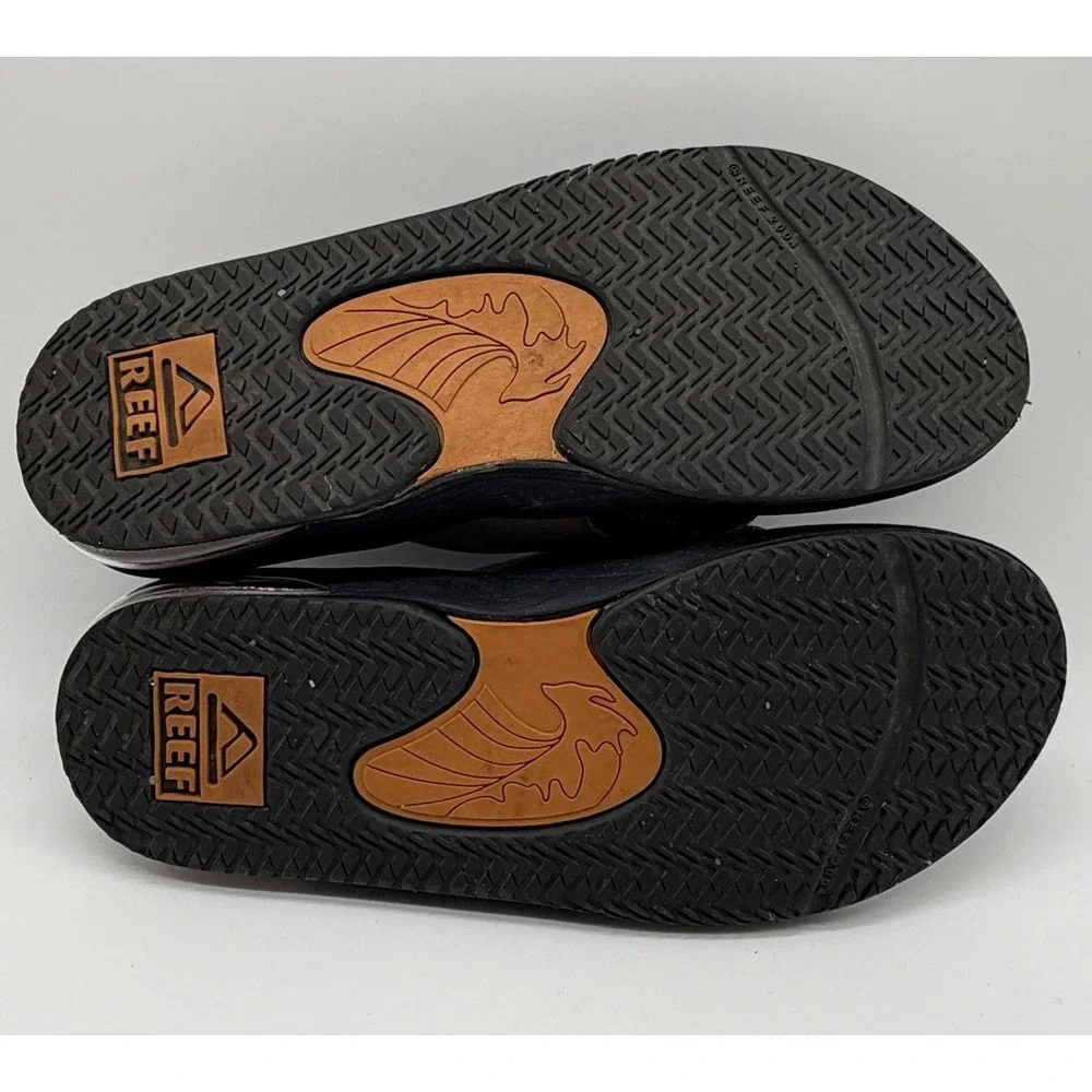 Reef Slides Kid's Sz 3 Fanning Olive Sudan Pool Beach‎